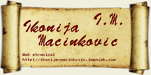 Ikonija Mačinković vizit kartica